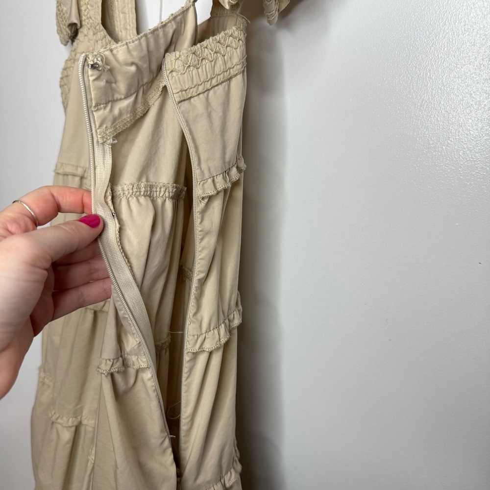 Karlie Tiered Midi Dress in Khali Tan size S - Picture 6 of 10